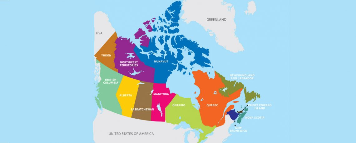 Map of Canada for Firebird Immigration Consultants