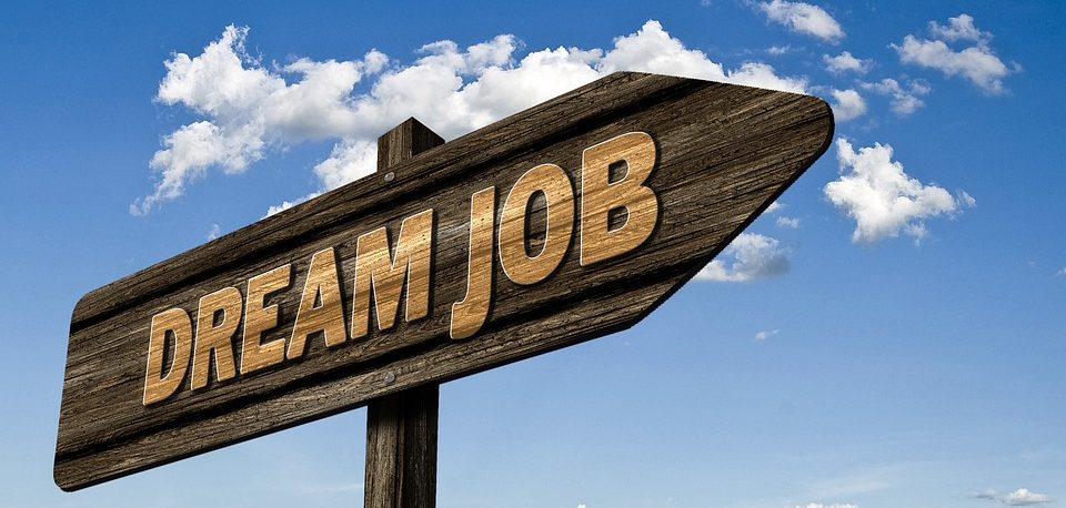 Dream Job direction road sign
